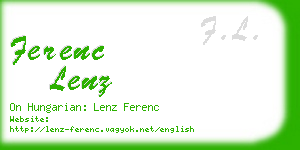 ferenc lenz business card